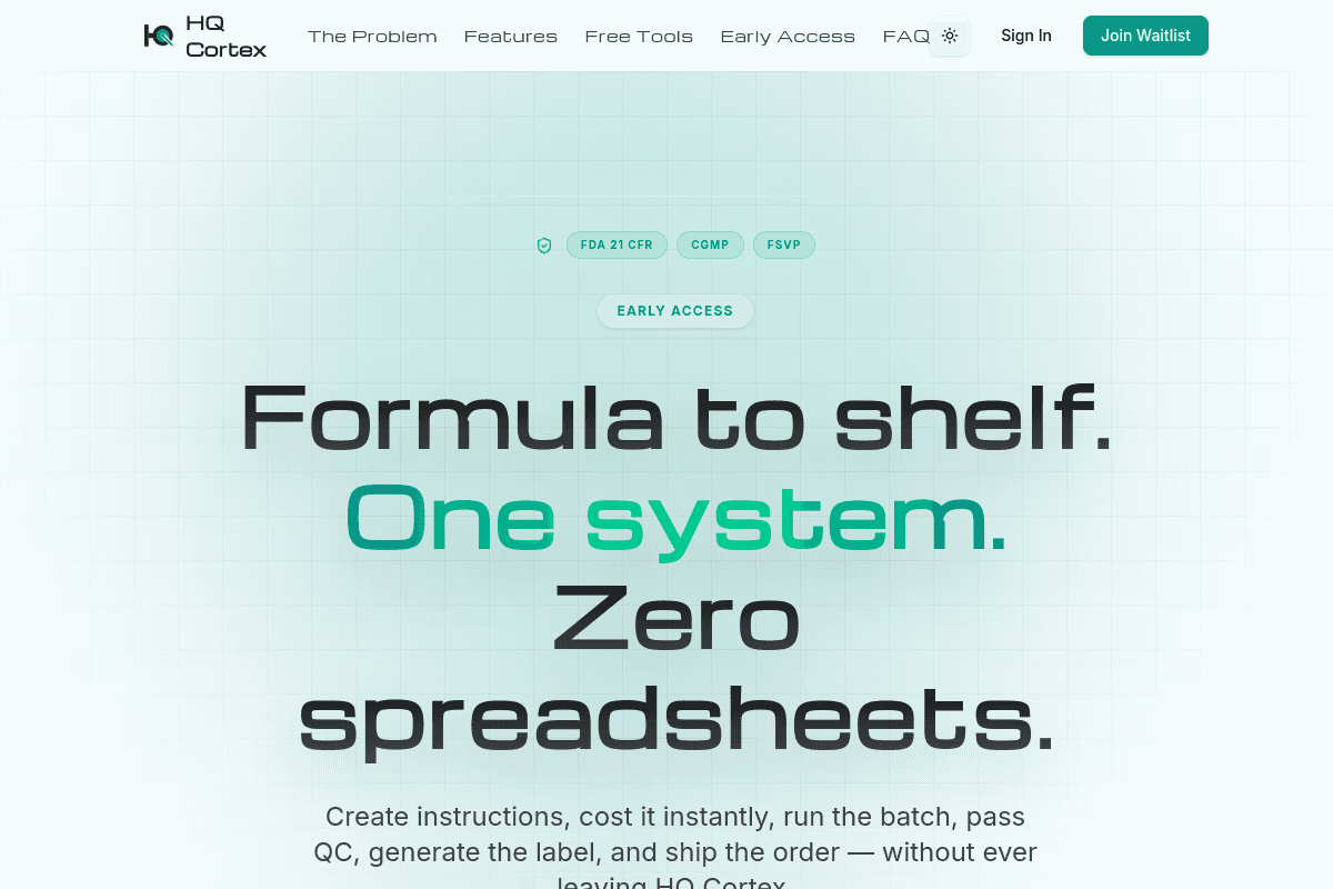 HQ Cortex landing page
